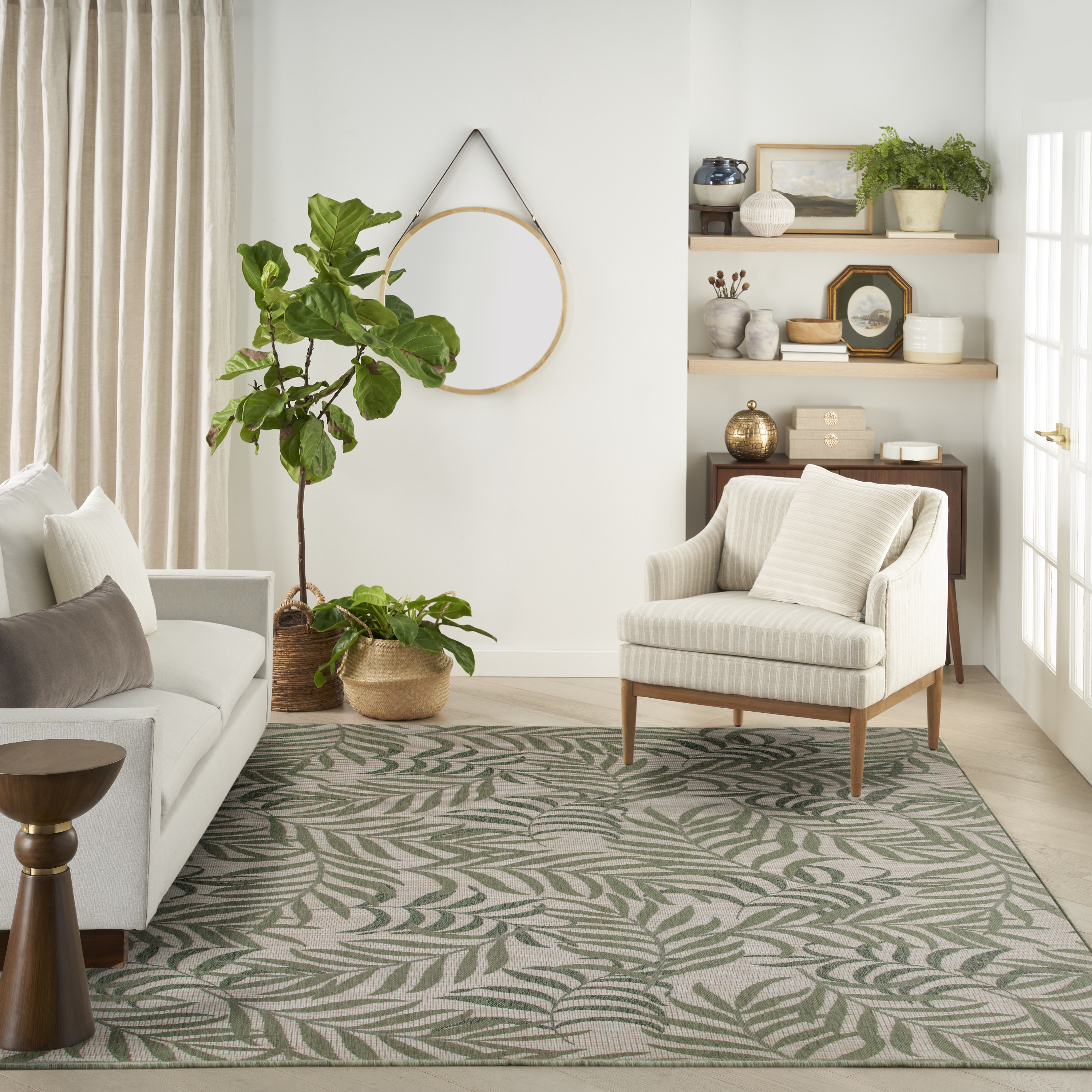 Nourison Garden Oasis 10' x 14' Ivory Green Tropical Rug