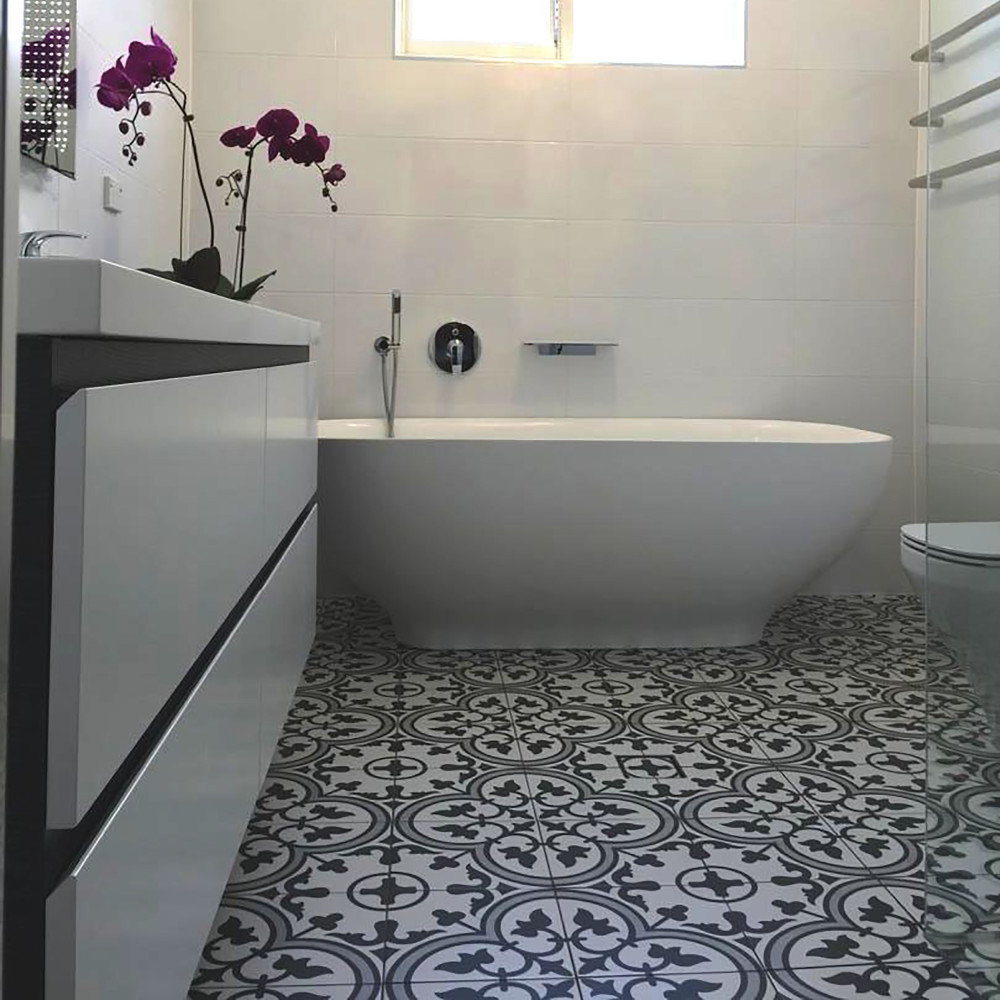 Arte Grey 9-3/4 in. x 9-3/4 in. Porcelain Floor and Wall Tile