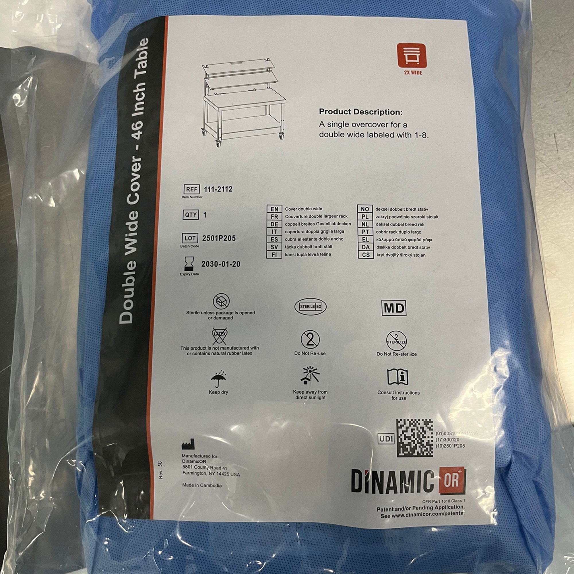 Flex Operating Room Inc DRAPE, TBL DINAMICOR DISP CVR W/PROCED FEE APP SM 46" (12/BX