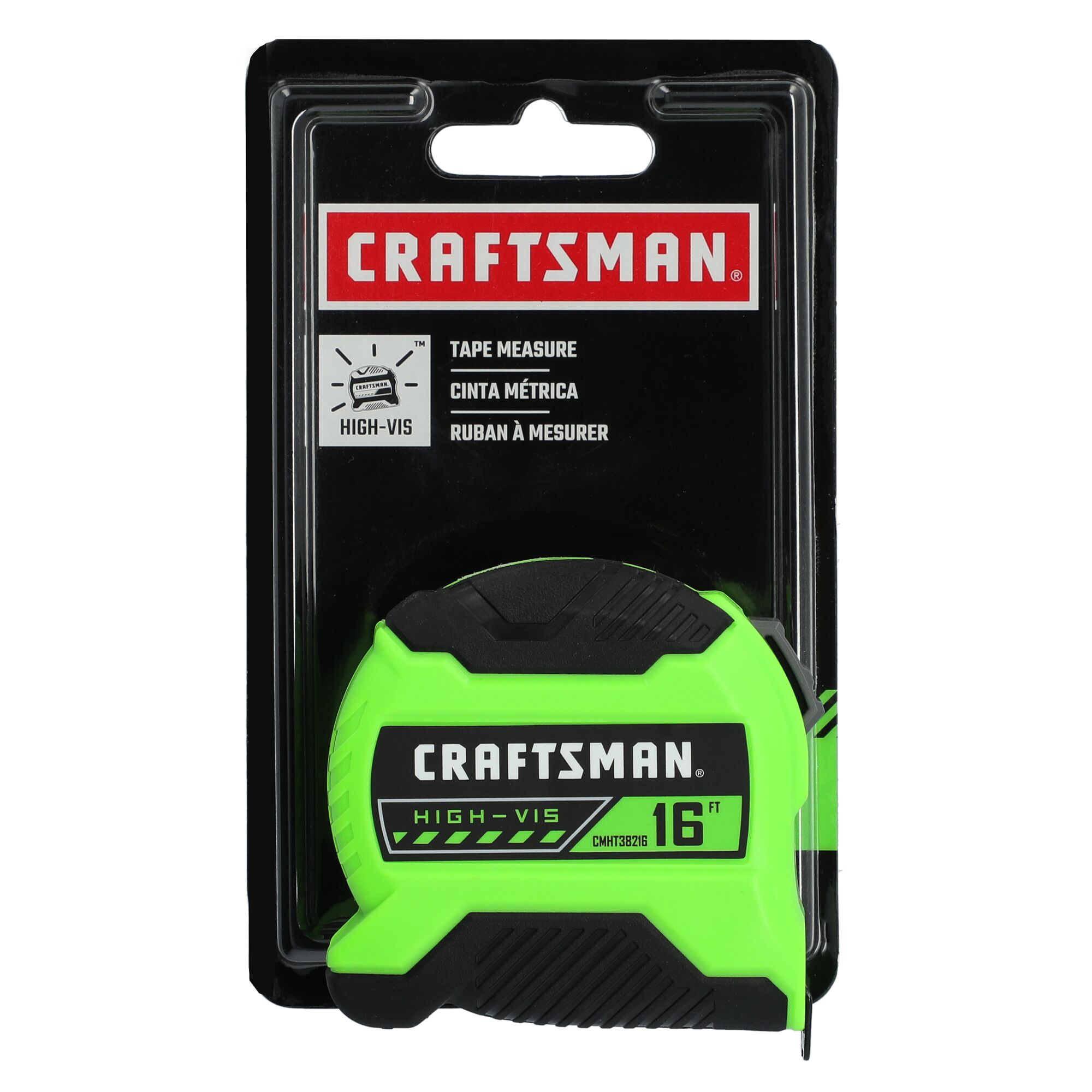 CRAFTSMAN CMHT38216S CRAFTSMAN HIGH VIS 16' TAPE MEASURE packaging view.
