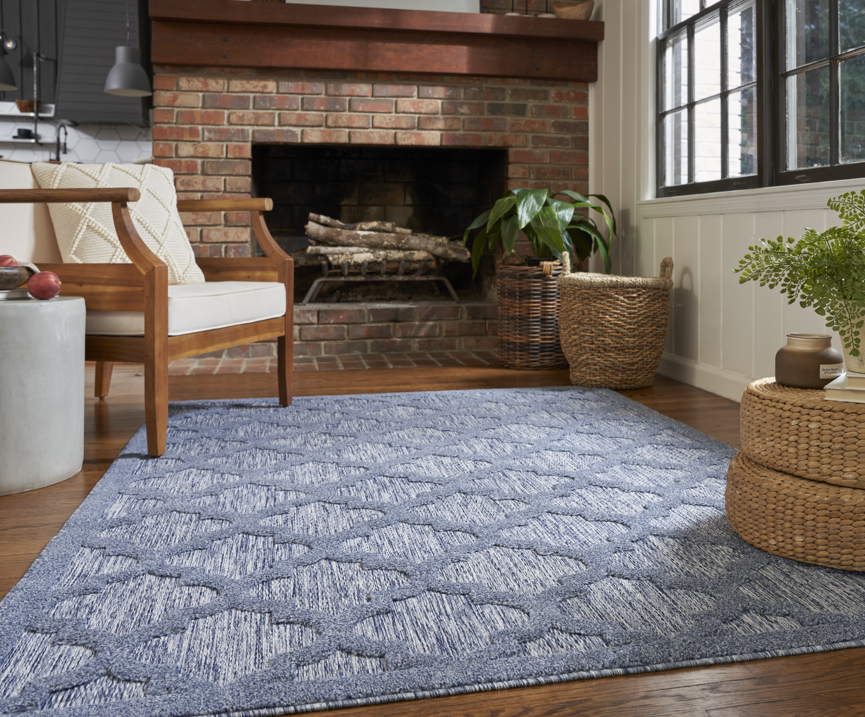 Nourison Easy Care 5' x 7' Denim Blue Modern Rug