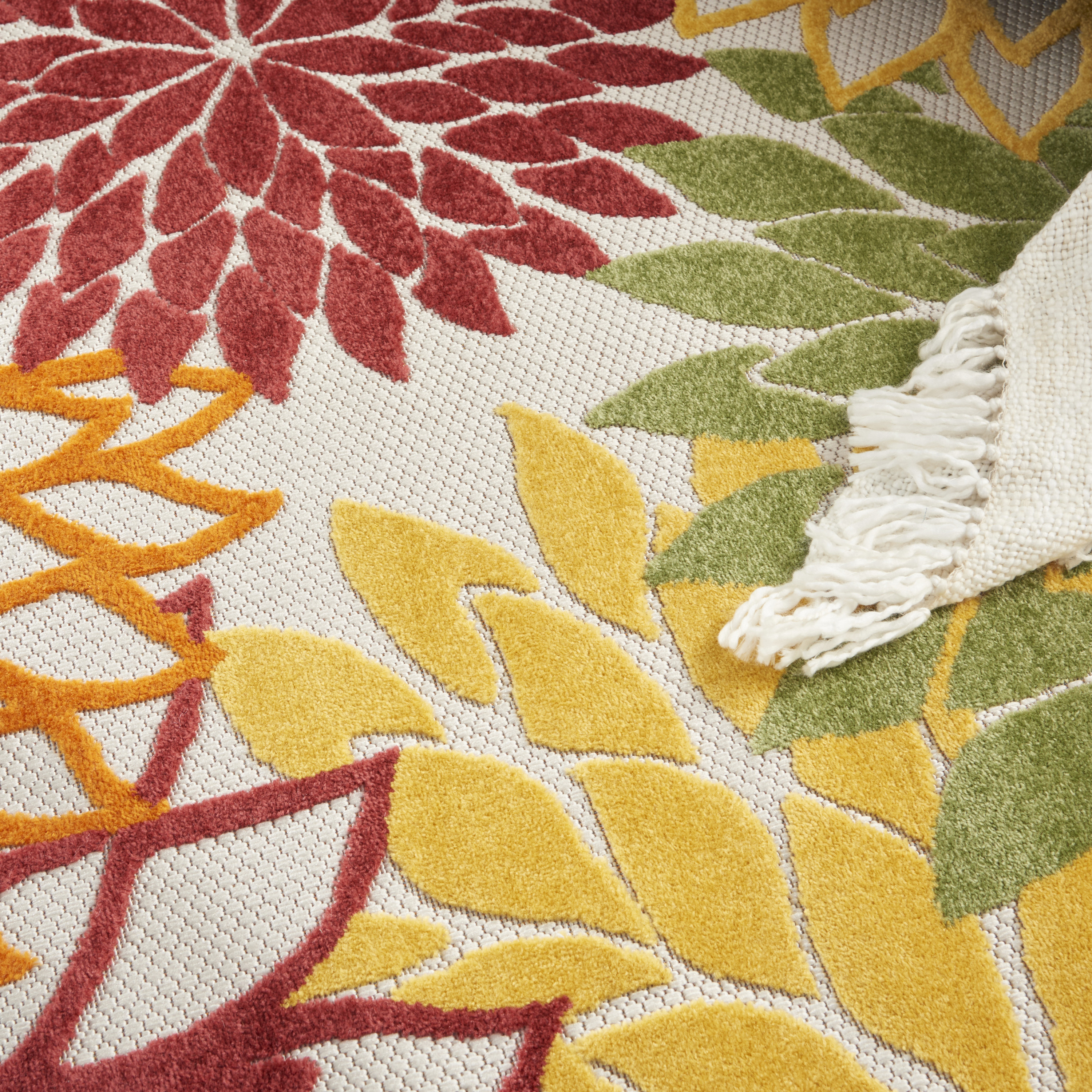Nourison Aloha 7' x 10' Red Multicolor Tropical Rug