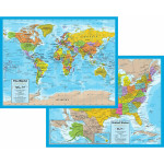 Waypoint Geographic World/USA Laminated Notebook Maps, 12 Count RWPNB02