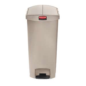 Rubbermaid Commercial, Streamline®, Step-On, 18 gal, Resin, Beige, Rectangle, Receptacle