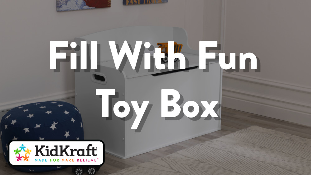 KidKraft Fill with Fun Wooden Toy Box with Safety Hinges, Espresso
