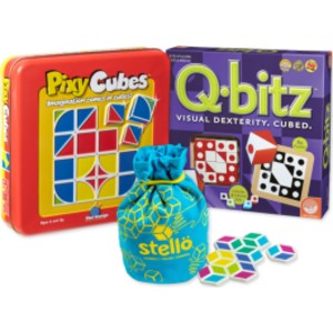 Pattern Games Kit, Visual Strategy Games with Pixy Cubes, Q-bitz & Stellö