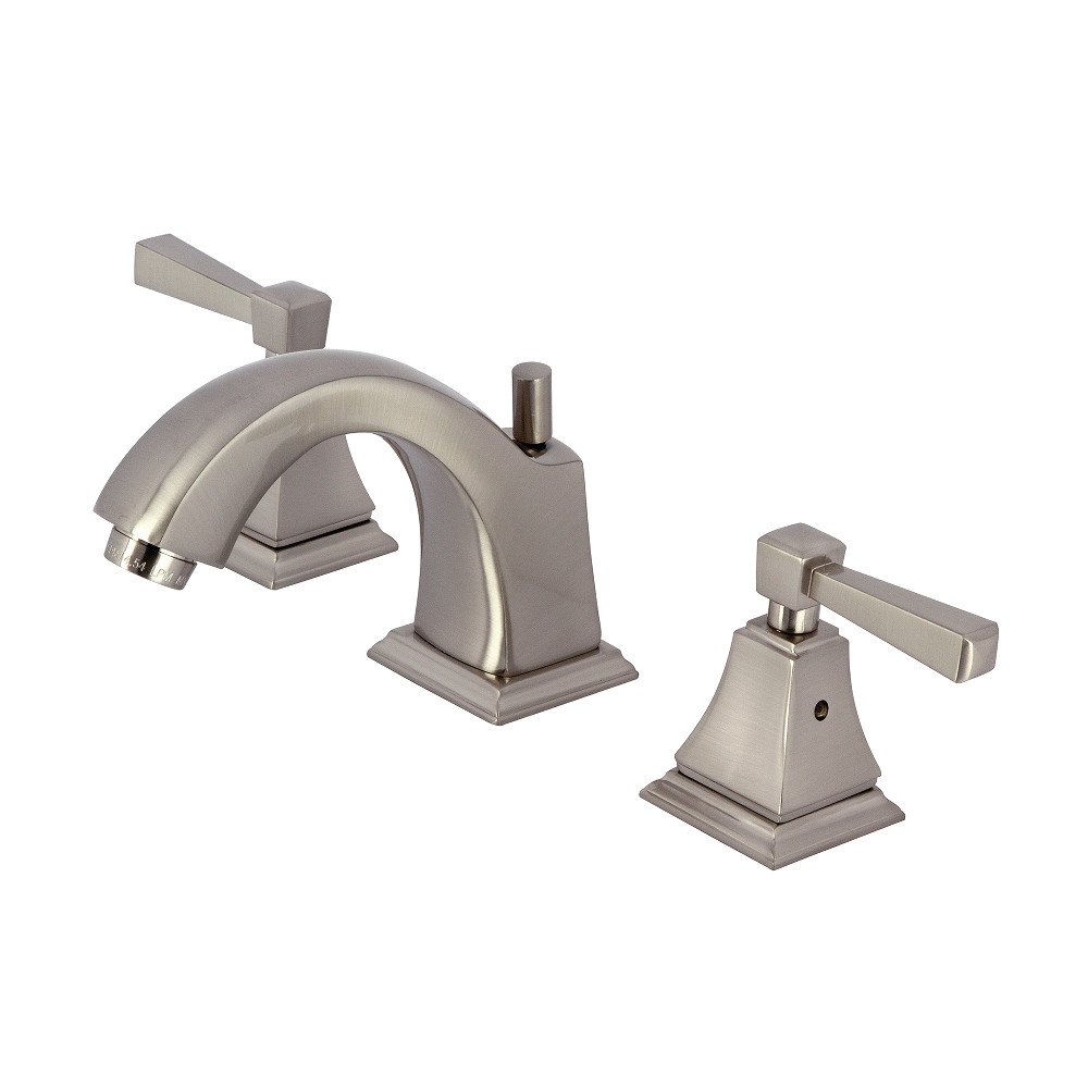 Widespread Bathroom Faucet Brushed Nickel with Pop-Up Drain and 2 Finish Options
