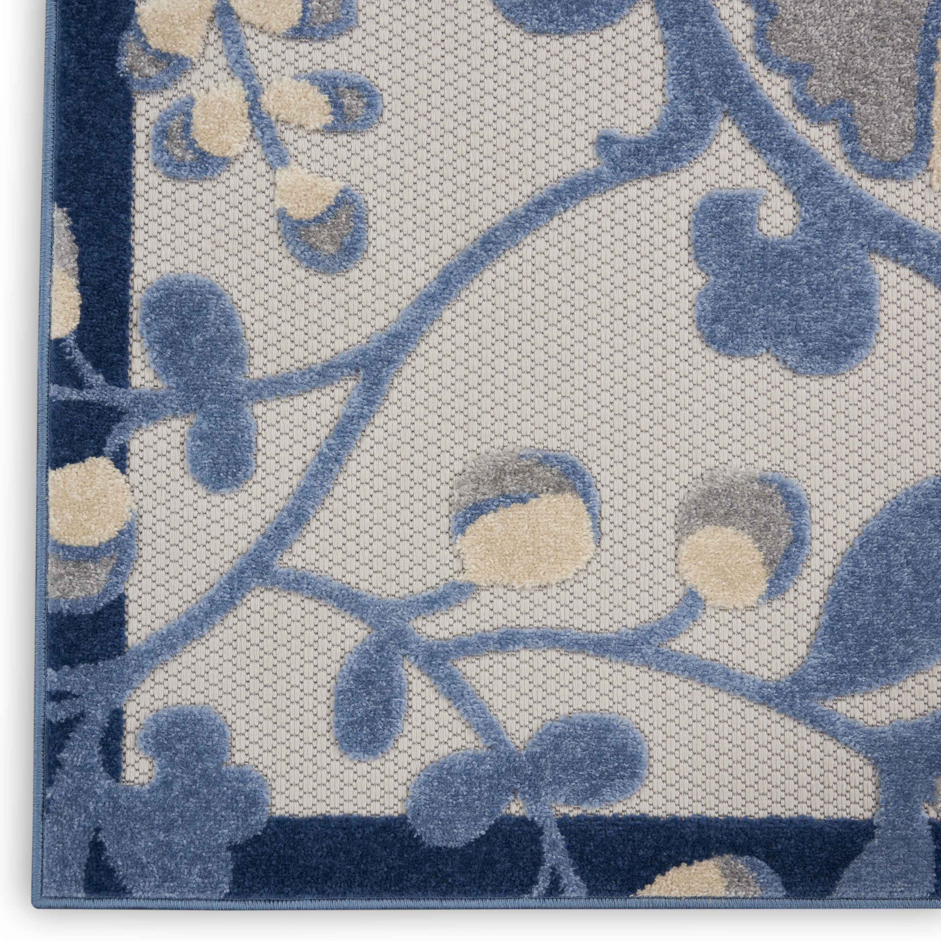Nourison Aloha 6' x 9' Blue Grey Farmhouse Rug
