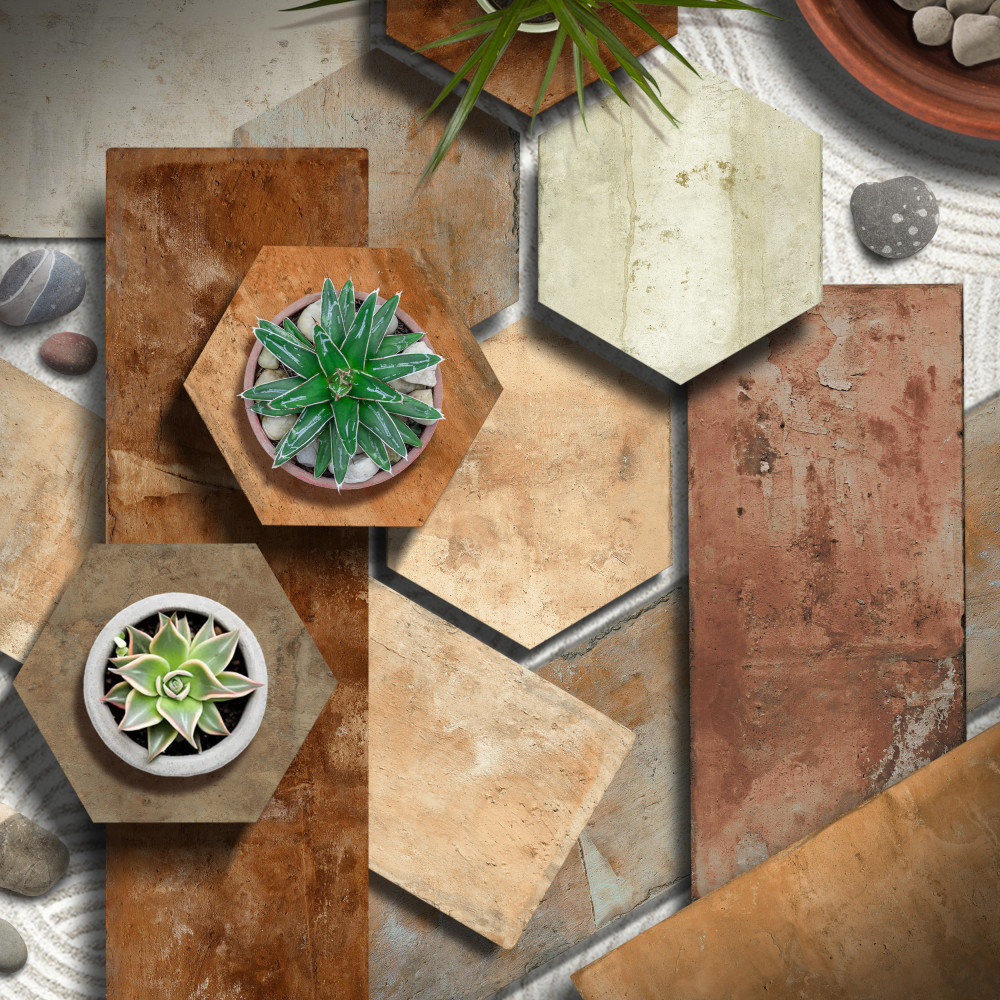 Terre Hex Rosso 9-7/8 in. x 11-3/8 in. Porcelain Floor and Wall Tile