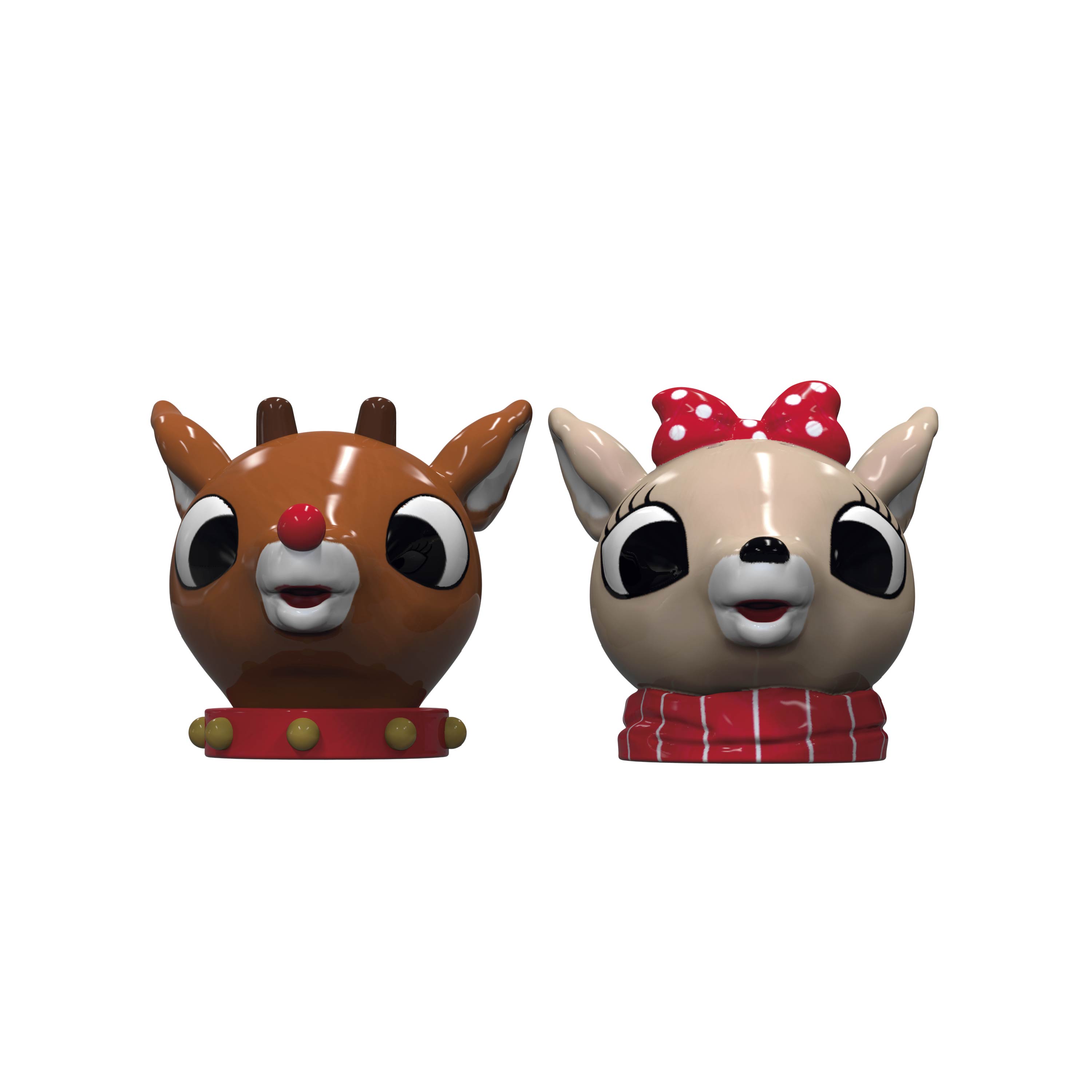 Rudolph the Red-Nosed Reindeer Salt and Pepper Shaker Set, Rudolph & Clarice, 2-piece set slideshow image 1 Rudolph the Red-Nosed Reindeer Salt and Pepper Shaker Set, Rudolph & Clarice, 2-piece set slideshow image 1