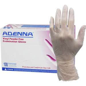 Hospeco, Medical Grade Gloves, Vinyl, 4.0 mil, Powder Free, S, Clear