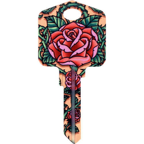 Achilles Ink Roses Key Blank Kwikset 66/97 KW1/10