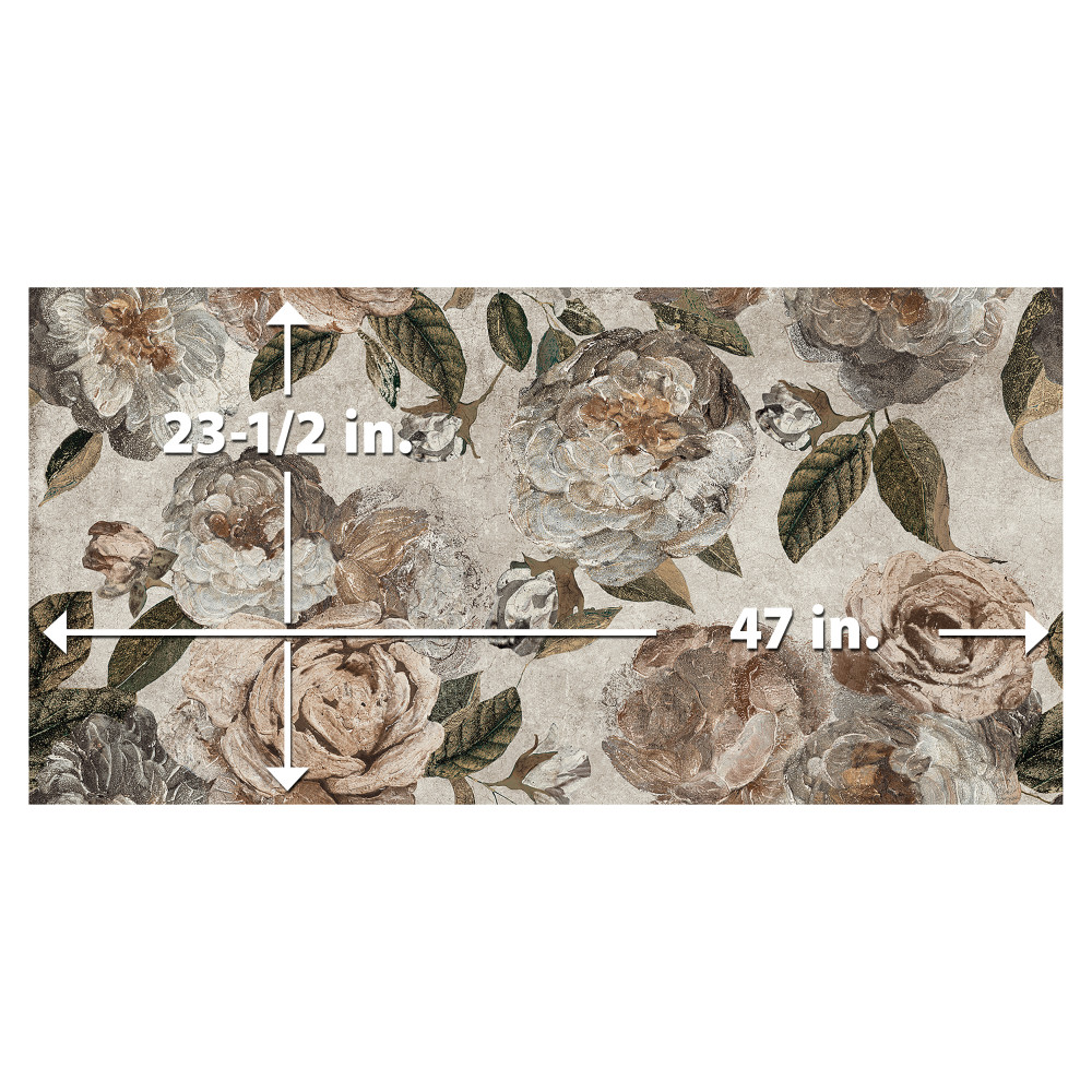 Parete Fiori Beige 23-1/2 in. x 47 in. Porcelain Floor and Wall Tile