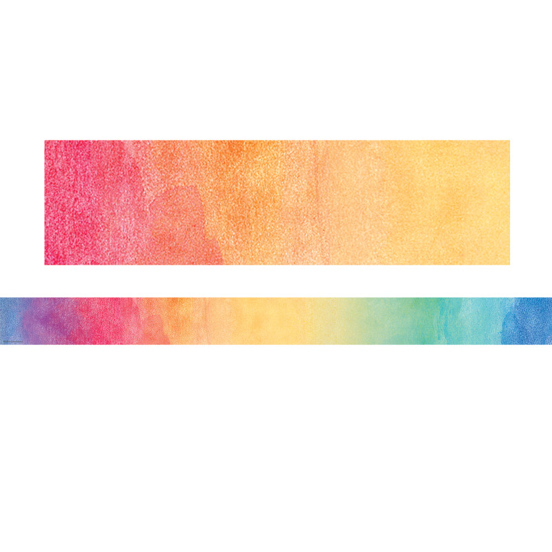 Watercolor Straight Rolled Border Trim, 50 Feet