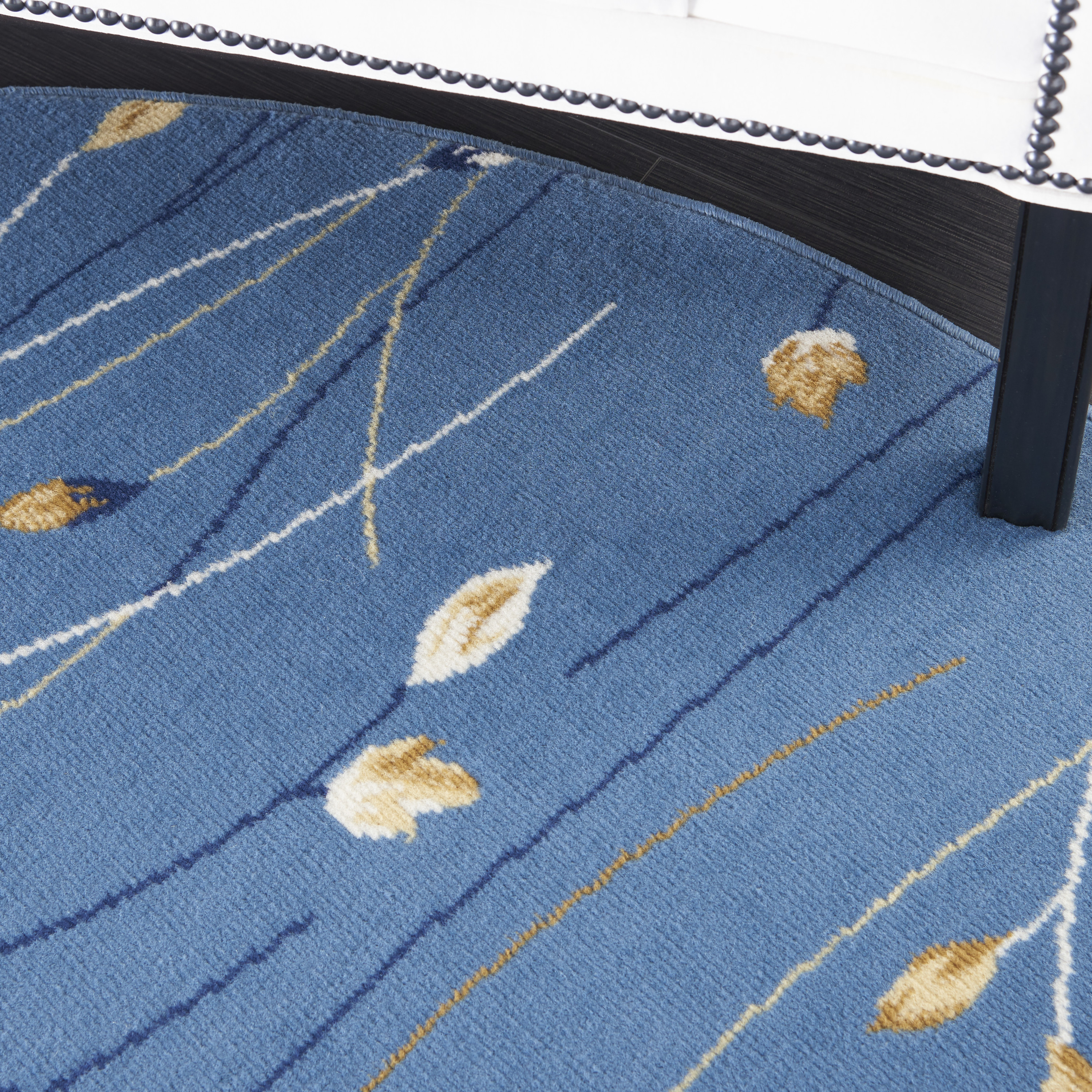 Nourison Grafix 4' x Round Light Blue Contemporary Indoor Rug