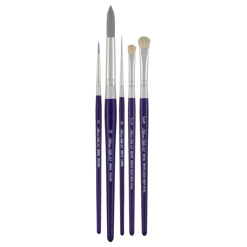 Silver Silk 88 SH 5-Piece Decorative Painting Brush Set