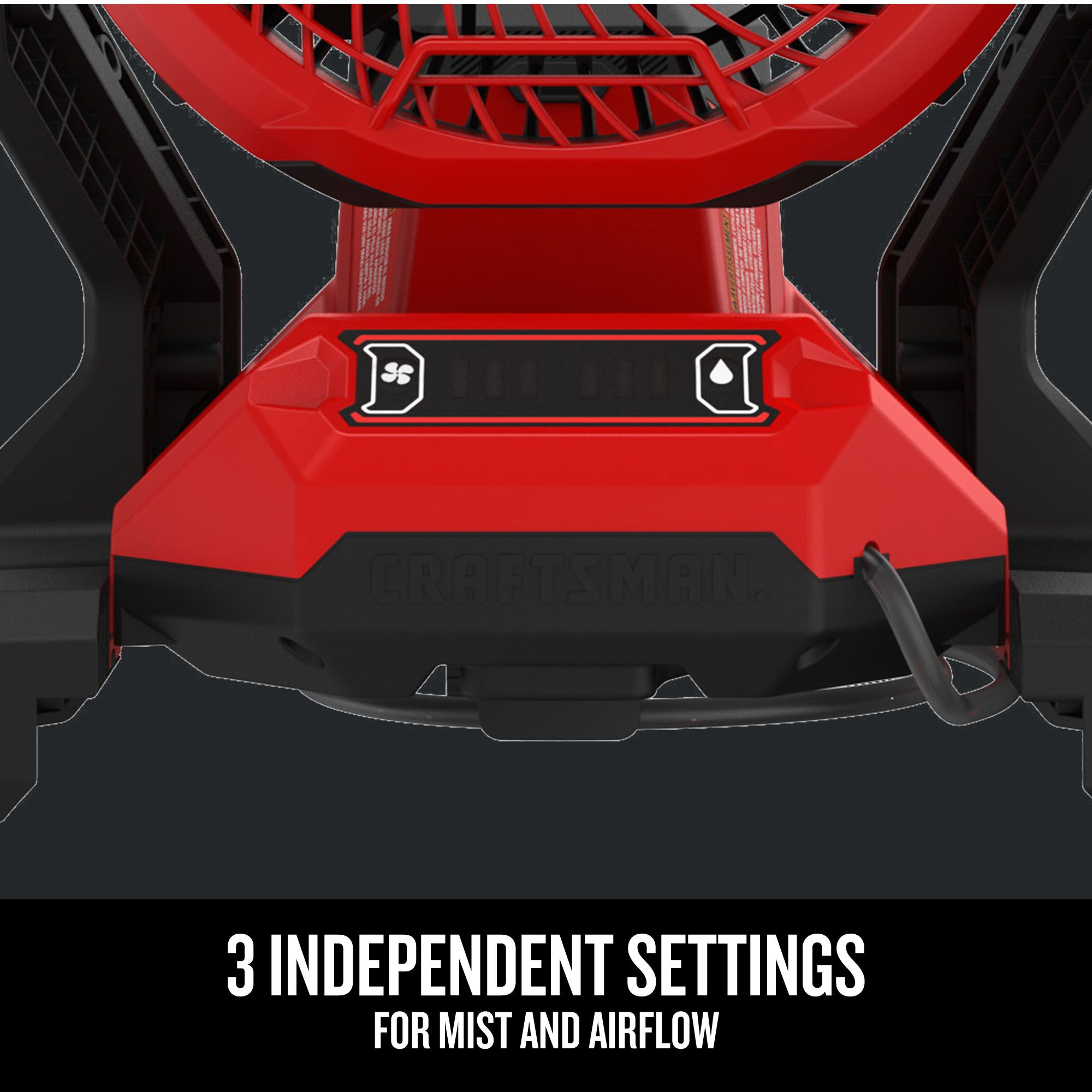 Misting Fan 3 independent settings carousel graphic