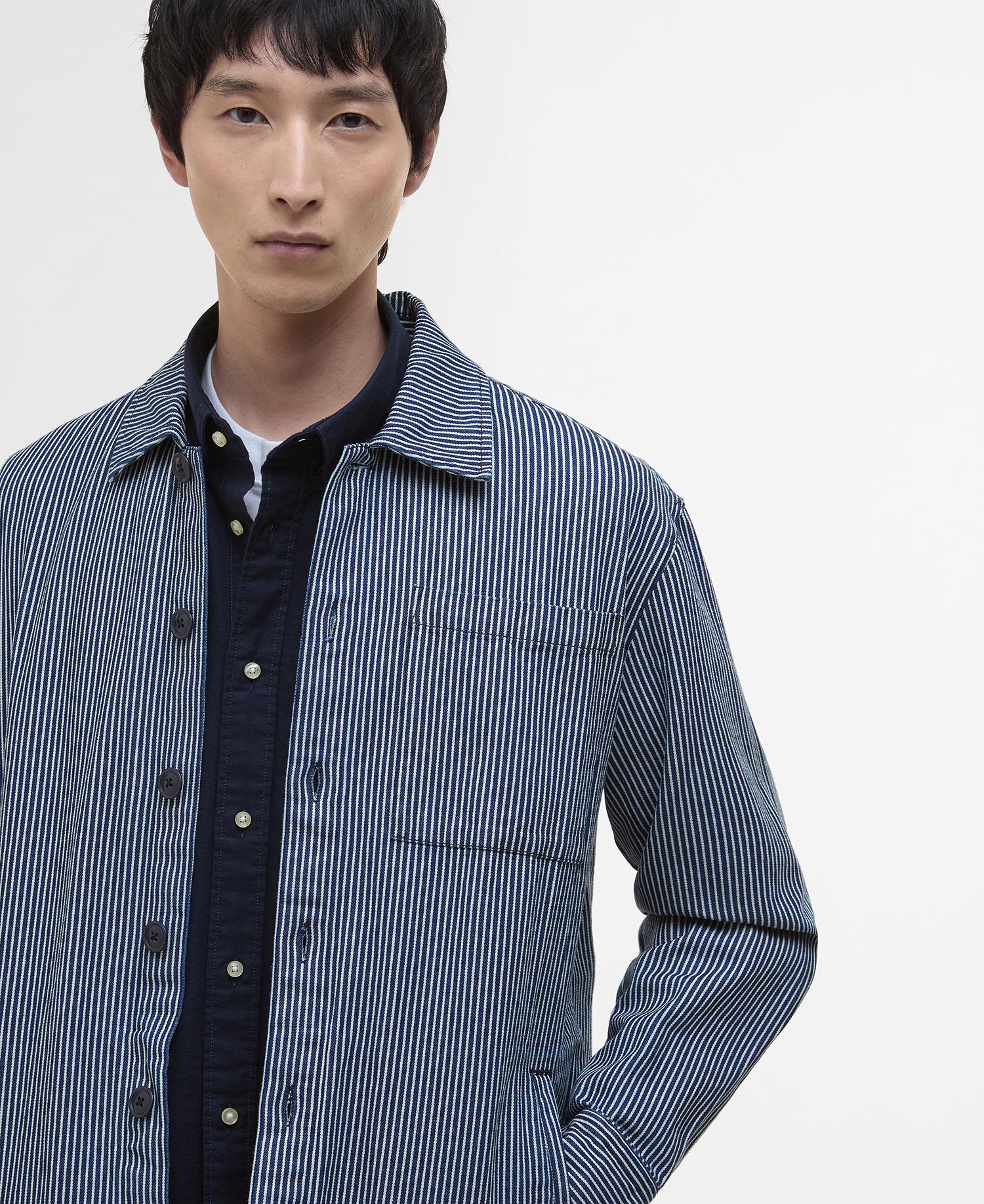Overshirt in rigatino image number 4