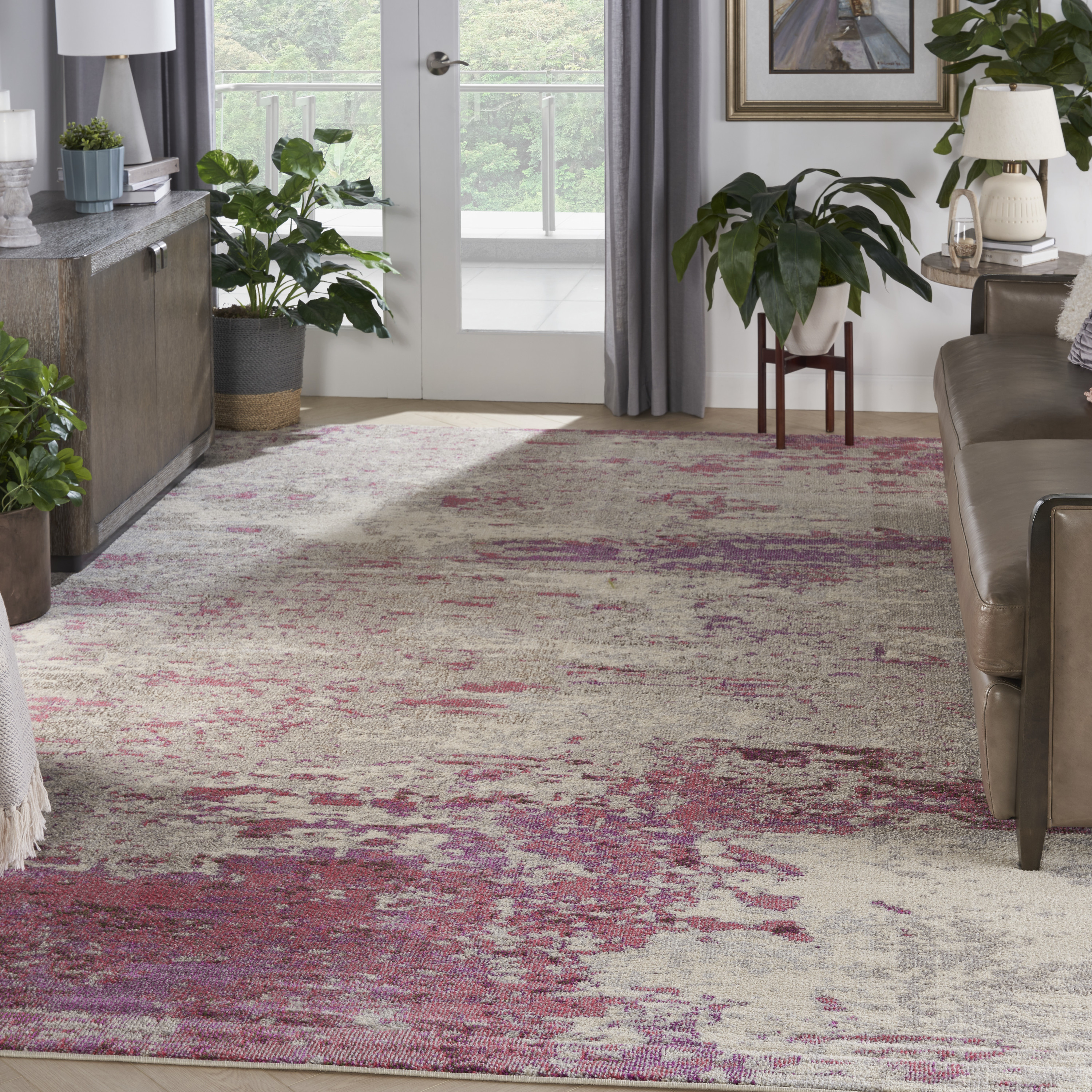 Nourison Celestial 10' x 14' Ivory Pink Modern Indoor Rug