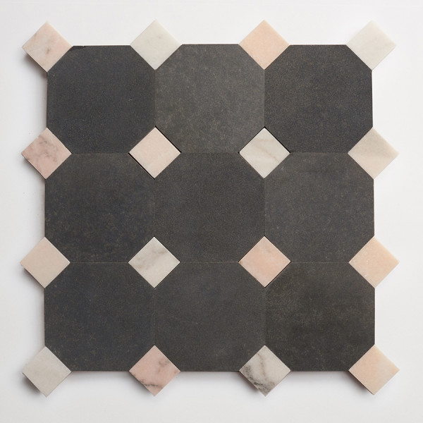 lapidary: zio & sons + clé | warm black octagon + pink/grey bouchon (bundle) 