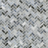 Agate Lucca 1/2×1 Herringbone Mosaic Silk