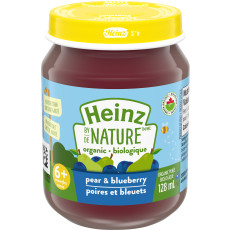 Heinz by Nature Organic Baby Food - Pear & Blueberry Purée image