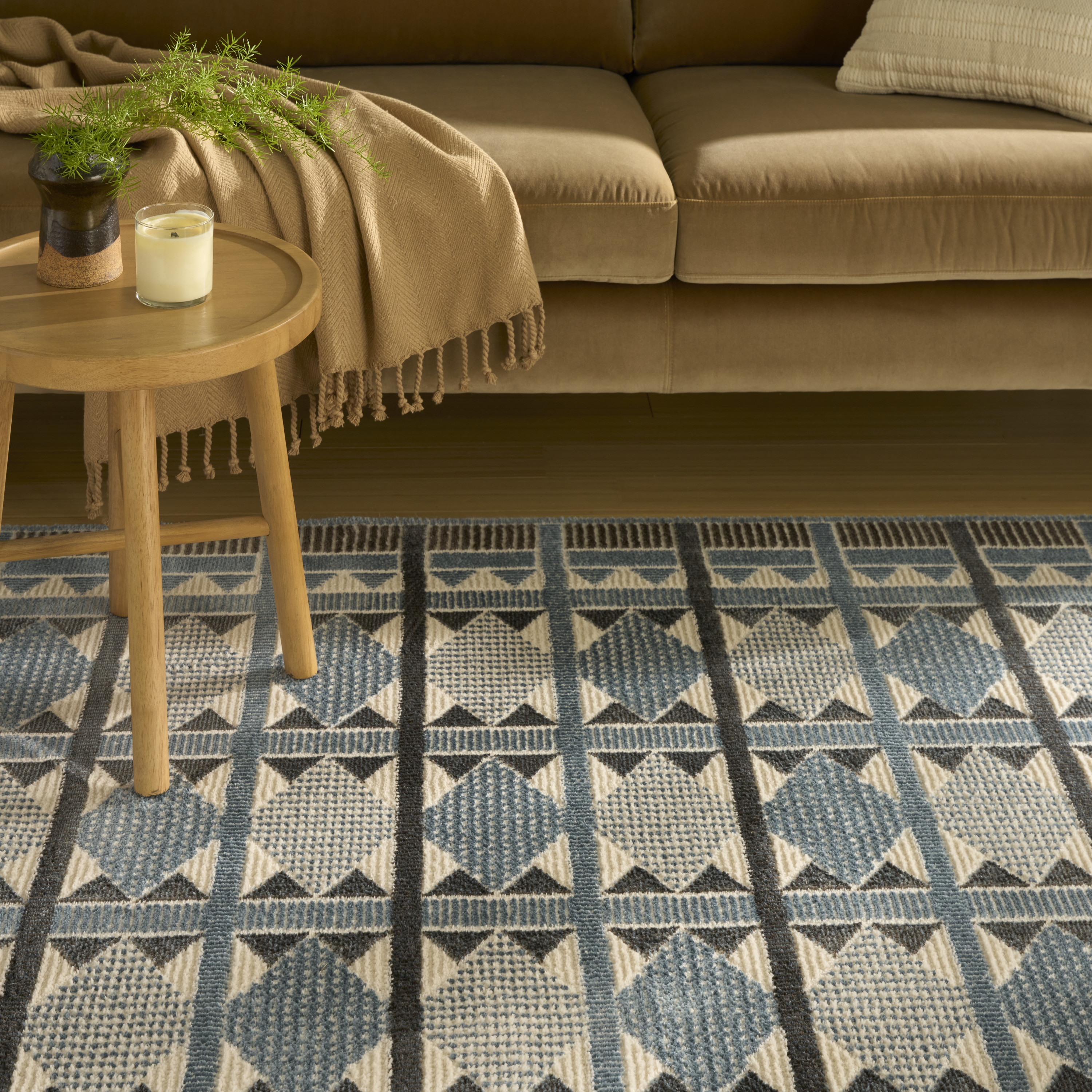 Nourison Nordic 4' x 6' Blue Modern Indoor Rug