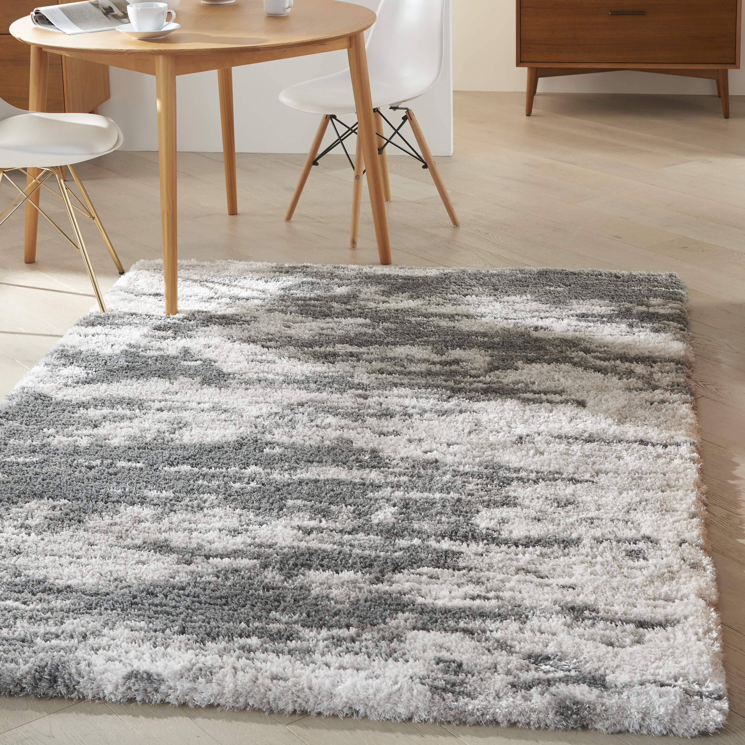 Nourison Dreamy Shag 4' x 6' Charcoal Ivory Shag Indoor Rug