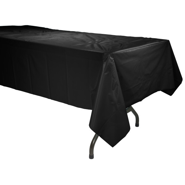 Black Rectangular Plastic Table Cloth