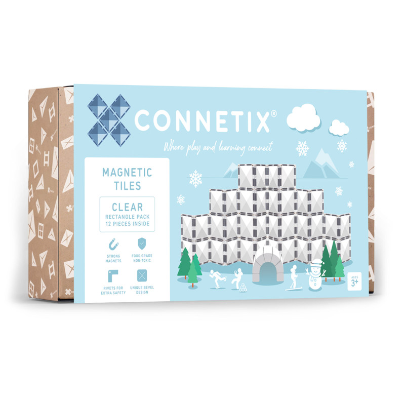 Magnetic Tiles Clear Rectangle Pack, 12 Pieces