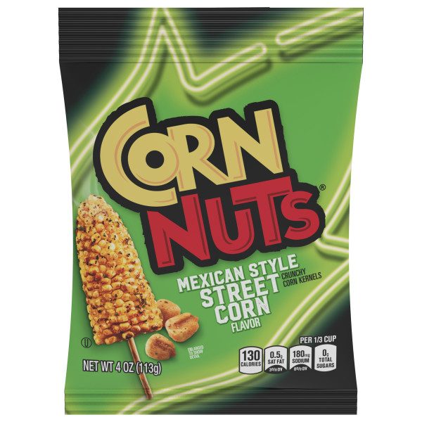 CORN NUTS Mexican Street Corn Crunchy Corn Kernels 12/4 oz . C1C1 - Front Center In Package (Hi Res)