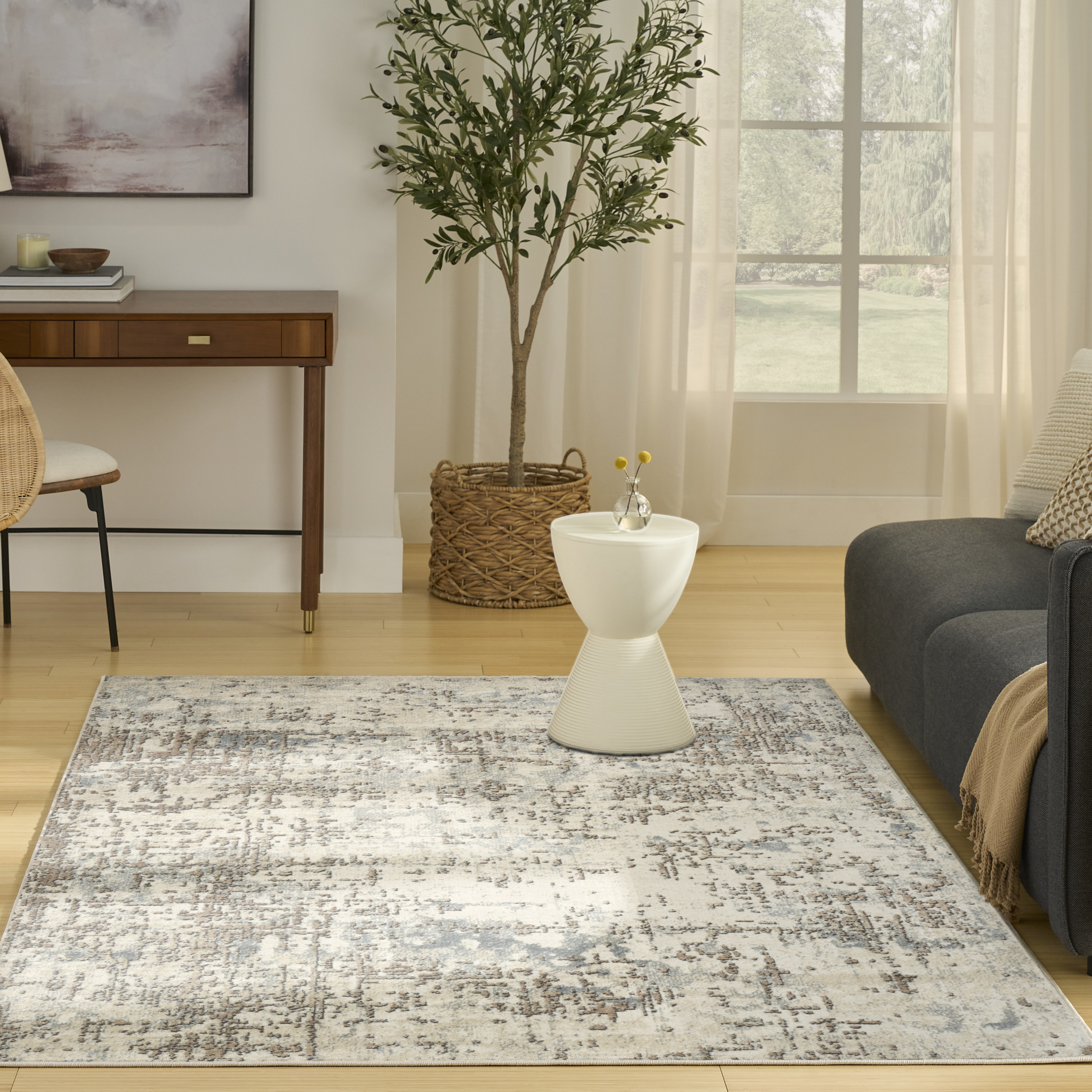 Nourison Quarry 6' x 9' Ivory Beige Modern Indoor Rug