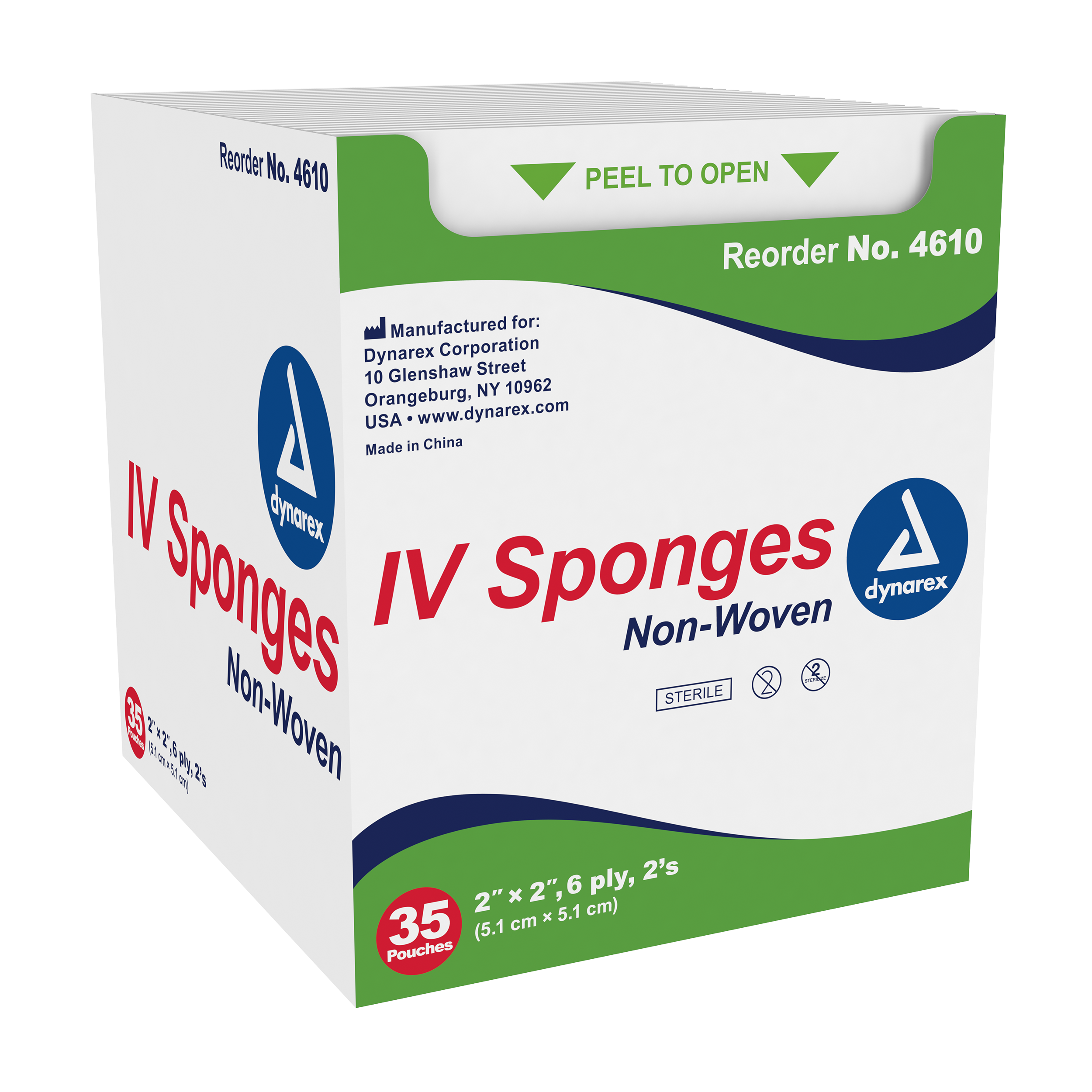 IV Sponge 2in x 2in - 6 Ply - 2/pouch