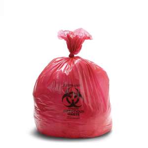 WENAR40553R, Medline Industries,  LLDPE Biohazard Liner, 55 gal Capacity, 40 in Wide, 55 in High, 3.0 Mils Thick, Red