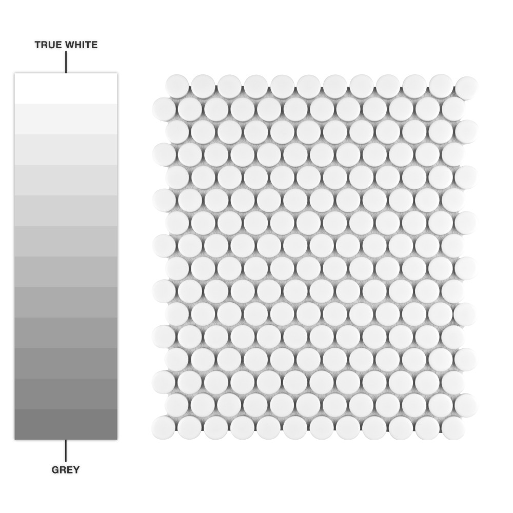 Metro Penny Matte White 9-3/4 in. x 11-1/2 in. Porcelain Mosaic Tile