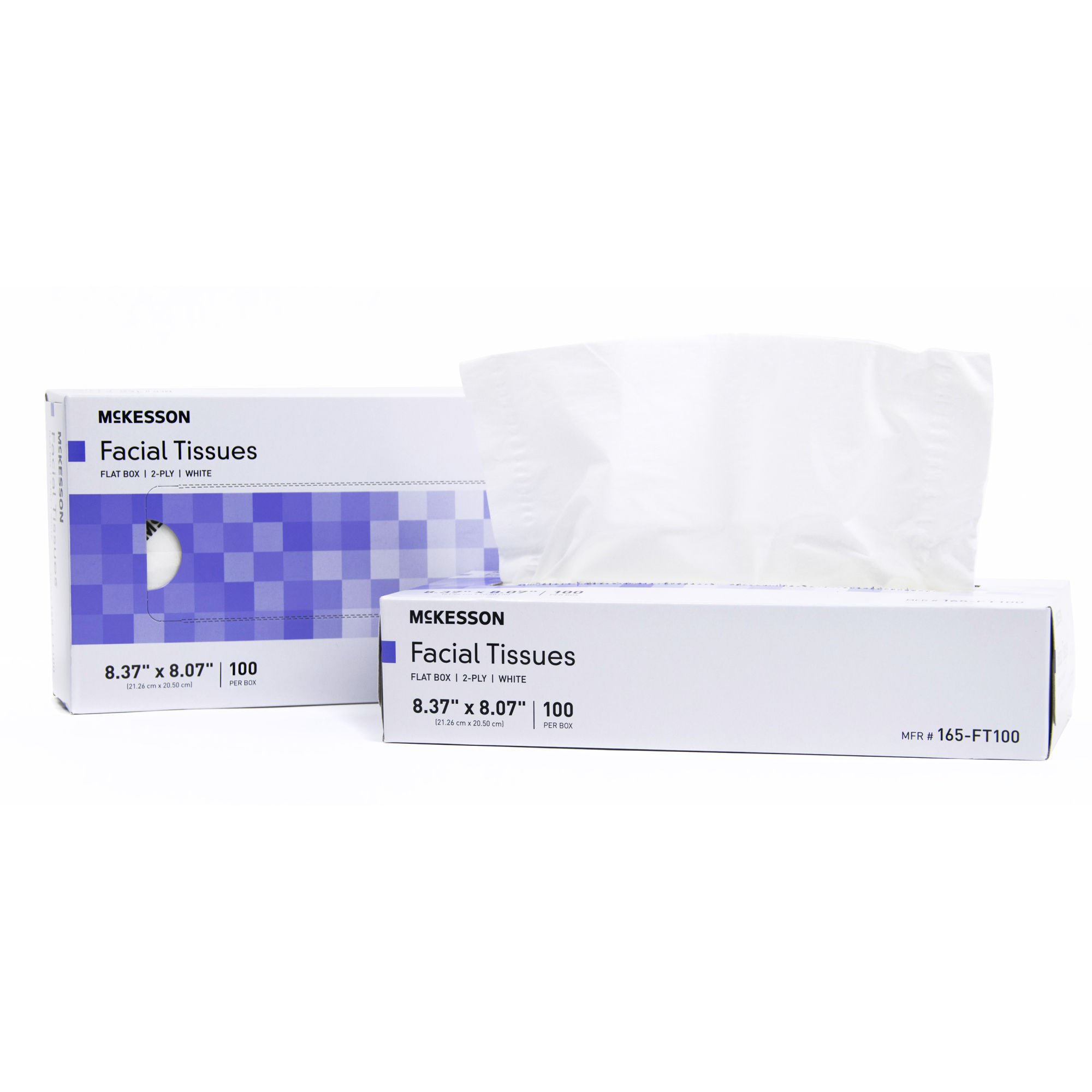 McKesson Facial Tissue, Flat Box, White, Two-Ply