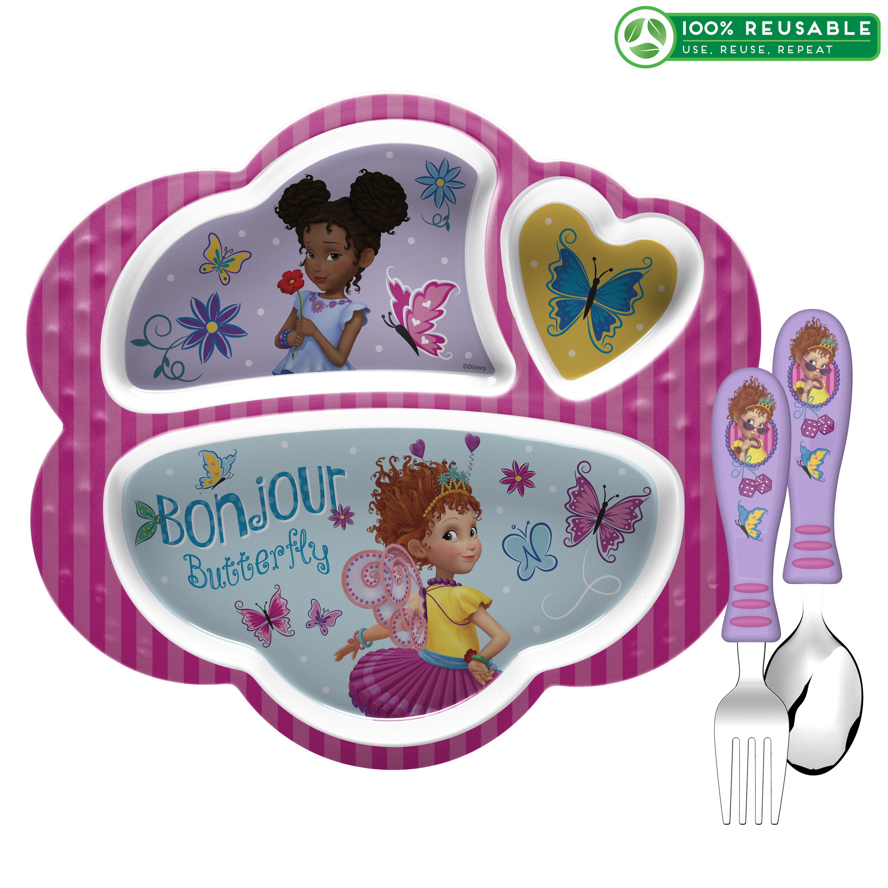 Disney Jr. Kid’s Dinnerware Set, Fancy Nancy, 3-piece set slideshow image 1 Disney Jr. Kid’s Dinnerware Set, Fancy Nancy, 3-piece set slideshow image 1