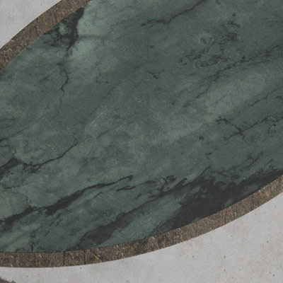 Renaissance Deco Emerald Mandorla 7-7/8 in. x 7-7/8 in. Porcelain Floor and Wall Tile