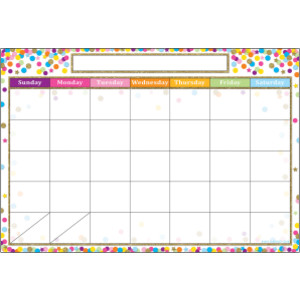 Smart Poly&trade; Chart, 13" x 19", Confetti Calendar