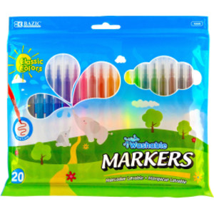Marcadores lavables de línea fina, 20 colores