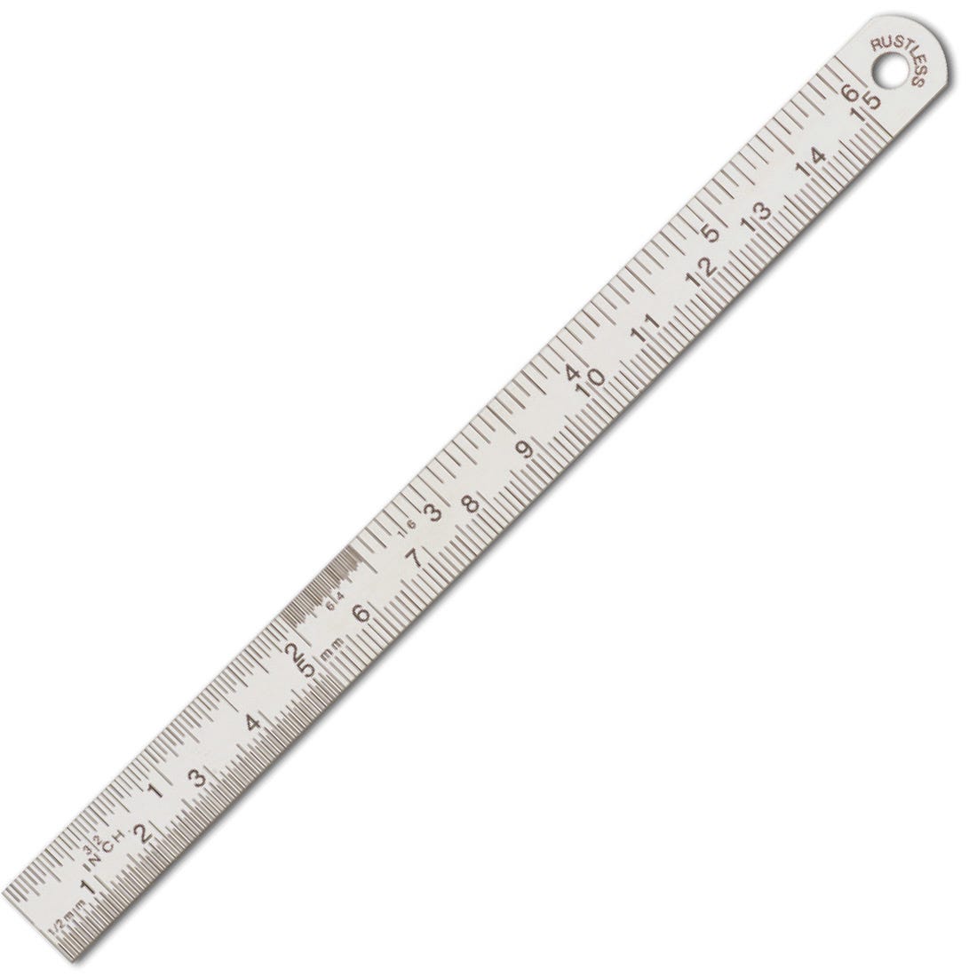 ACE Stainless Steel Ruler - Inches And Millimeter Markings, 1/2" x 6"