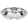 2 ½-quart divided two-compartment round heavy-duty stainless steel food pan