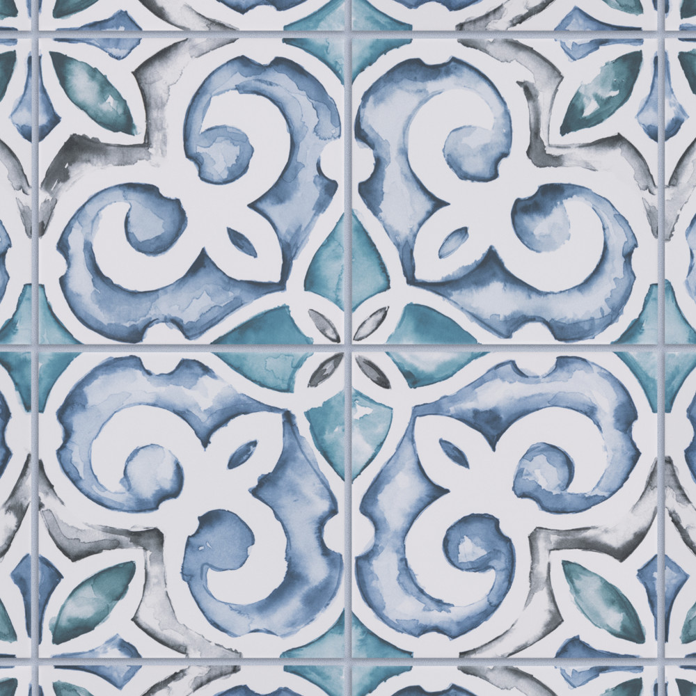 Sample – Saint Germain Gele Deco Simone Porcelain Floor and Wall Tile