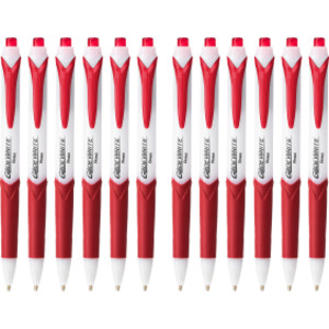 GlideWrite Ballpoint Pen with TechniFlo Ink, (1.0mm) Medium Line, Red, 1 Dozen