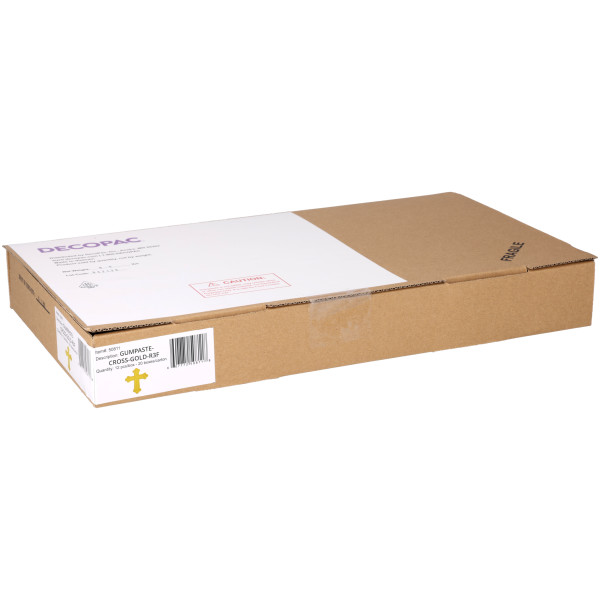 Gold Cross - Red 3 Free Gum Paste Layon