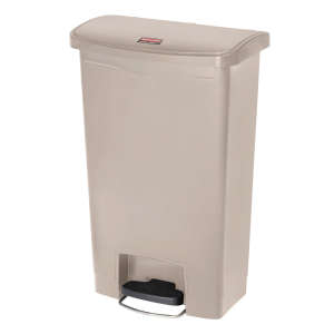 Rubbermaid Commercial, Streamline®, Step-On, 13 gal, Resin, Beige, Rectangle, Receptacle
