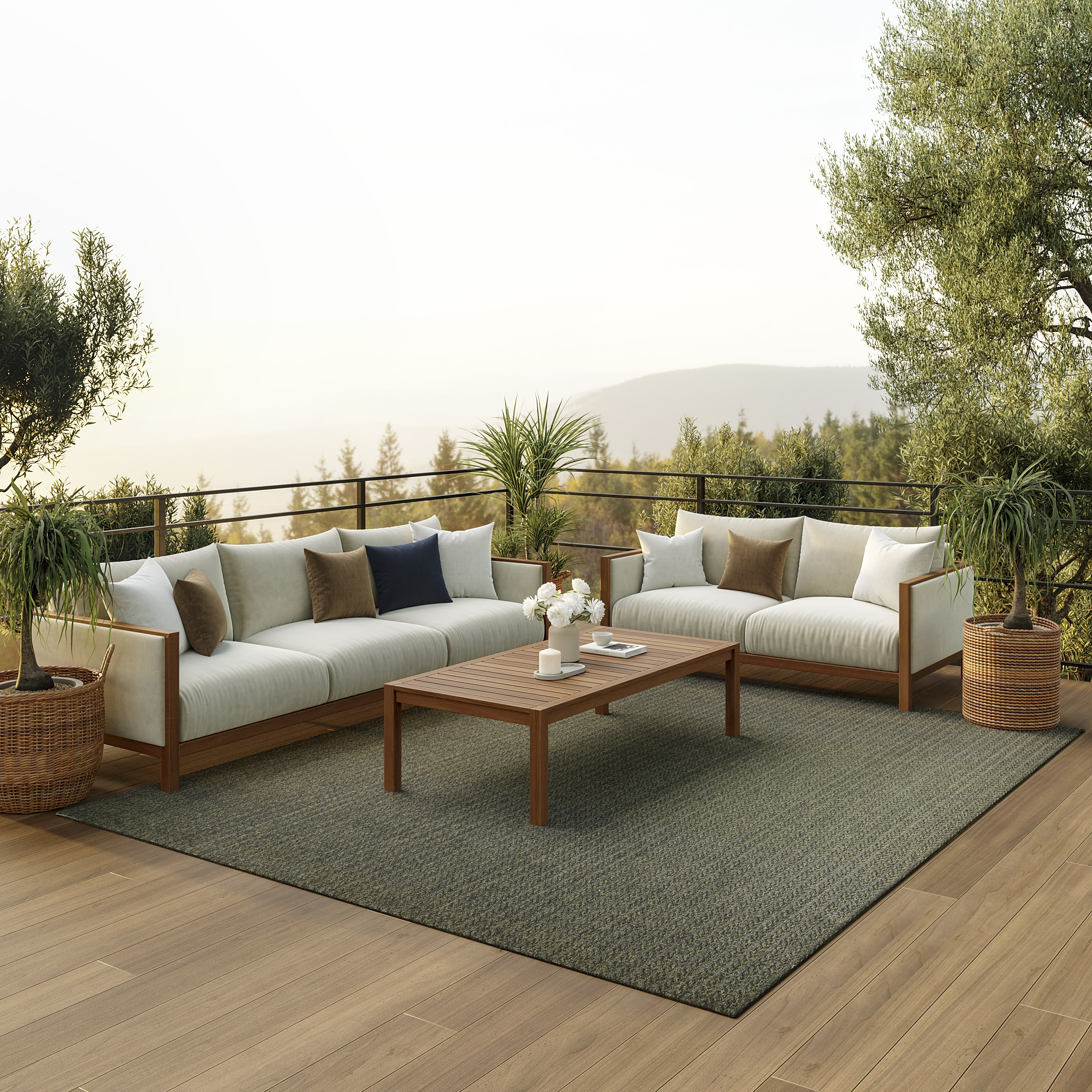 Nourison Tulum 8' x 10' Olive Outdoor Rug