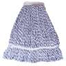 Hillyard, Waxer Polyester/Rayon Looped-End Finish Mop Head with 1.25" Headband, Small, Blue/White