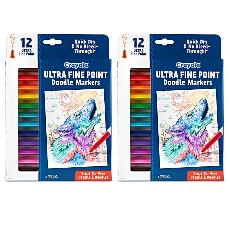 Doodle & Draw Ultra Fine Point Doodle Marker, 12 Per Pack, 2 Packs