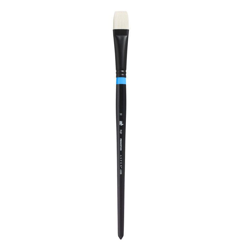 Aspen Series Long Handle Acrylic & Oil Paintbrush, Synthetic Bristles, Size 12